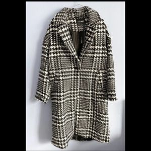 FASHIONMOVA Deeper Love Houndstooth Coat Womens Plaid Lined Trendy US Size XS